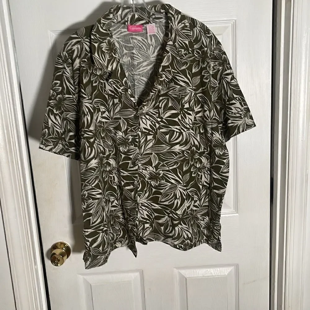Cappsgallo Tropical Print Ladies Shirt XL NWOT Vintage - Picture 1 of 3